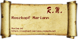 Roszkopf Mariann névjegykártya