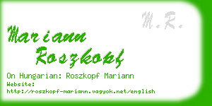 mariann roszkopf business card